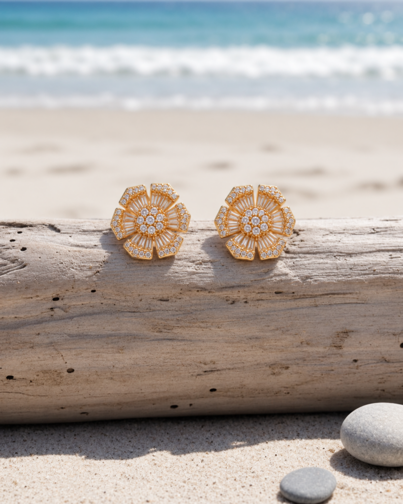 Petal Glow Earrings - Gold
