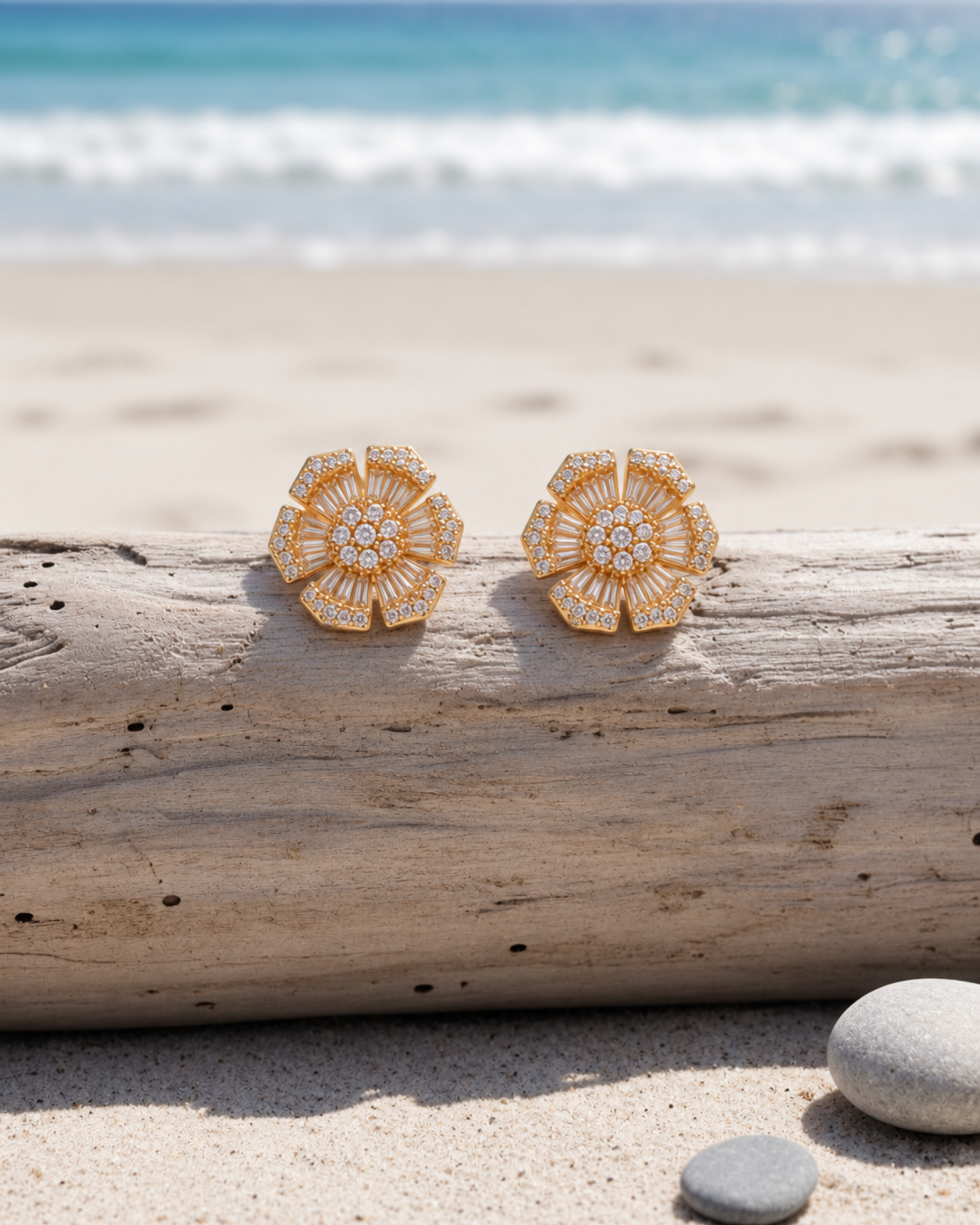 Petal Glow Earrings – Gold