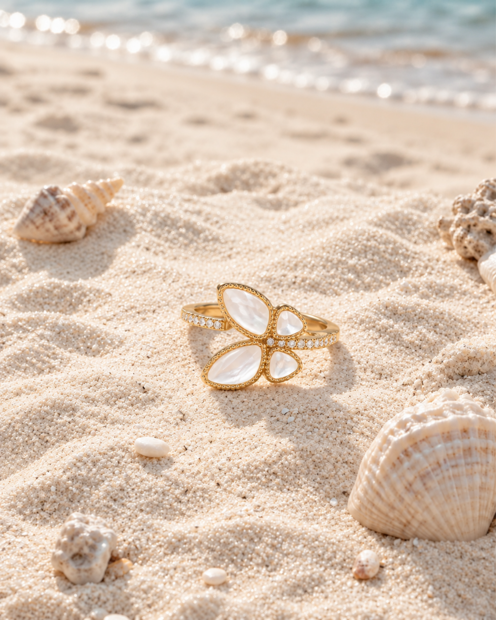 Pearl Wing Ring – Adjustable